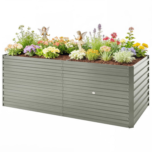 5' x 3' x 2' Galvanized Raised Garden Bed, Light Grey Planter Box, Light Grey Galvanized Planter Boxes Light Grey at Gallery Canada