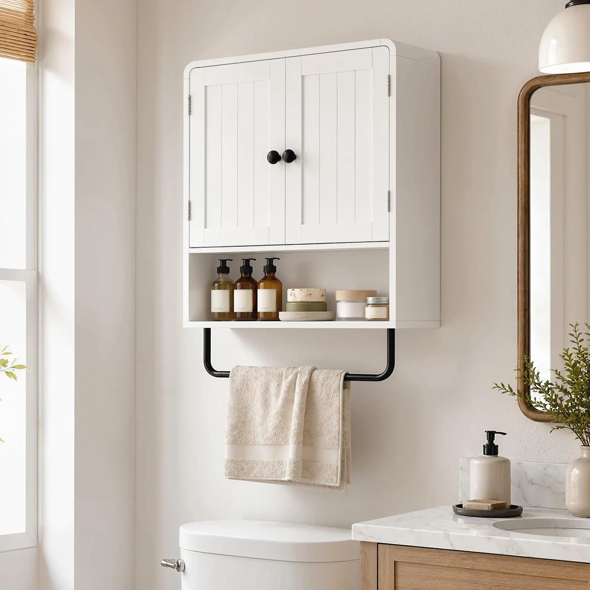 Wall Mounted Bathroom Cabinet, 2 Doors, White Wall Mounted Cabinets at Gallery Canada