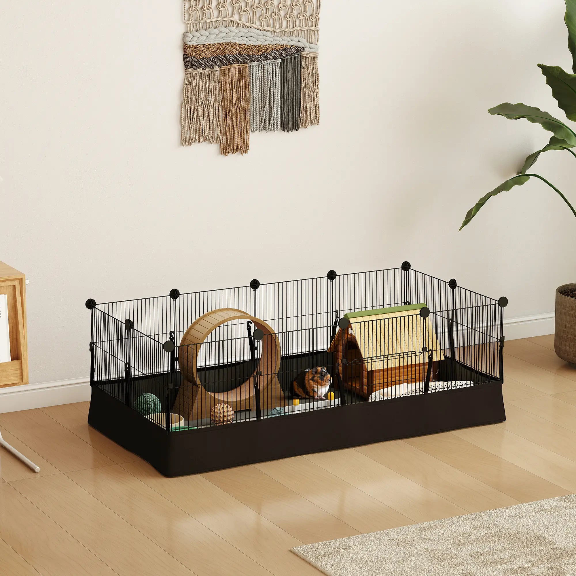 Small Animal Cage Waterproof Mat, DIY Playpen, 12 Panels, Black Houses & Habitats at Gallery Canada