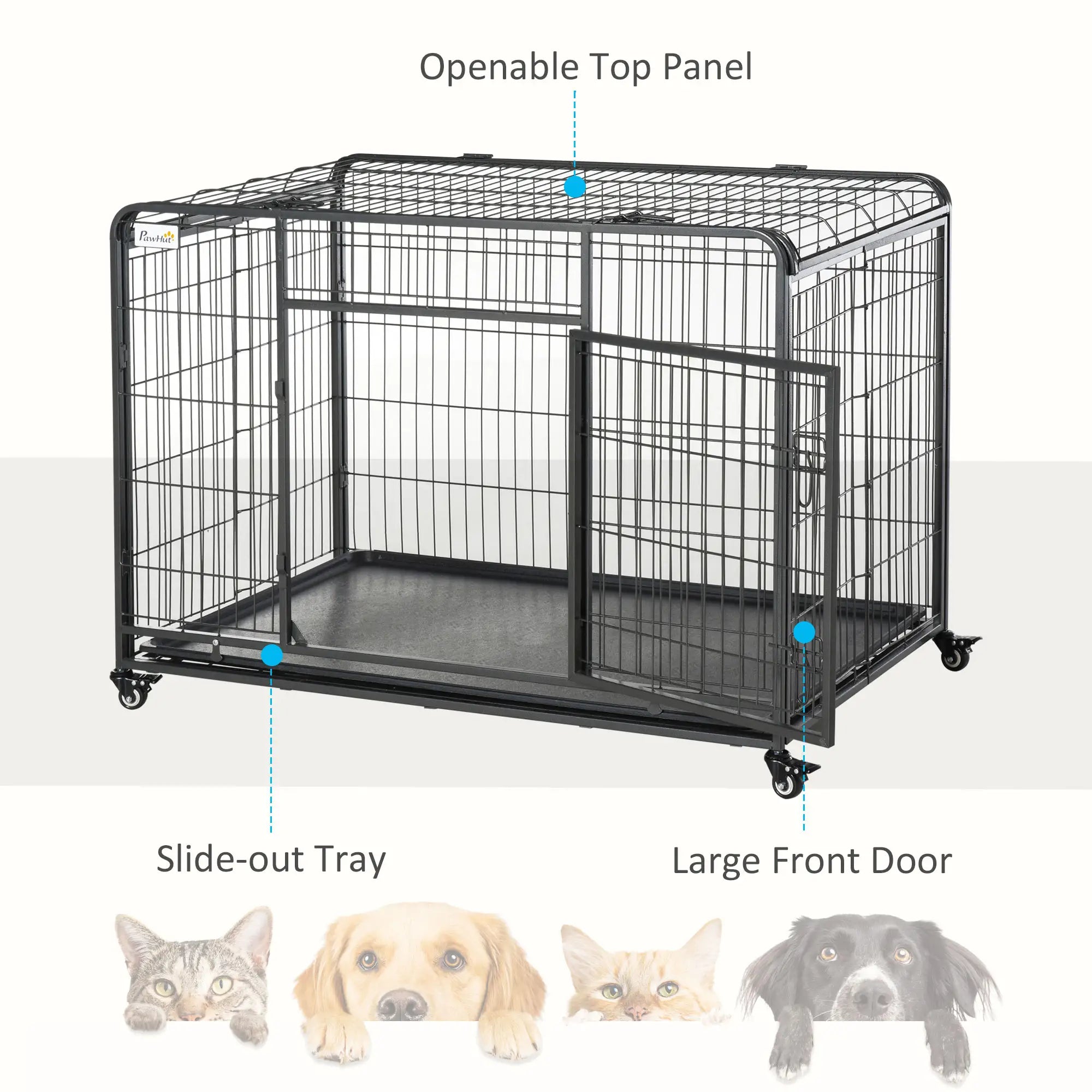 Heavy Duty Folding Dog Crate, Extra Large, 49
