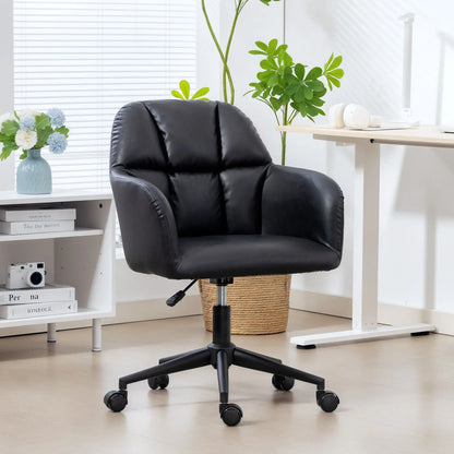Swivel Office Chair, Faux Leather, Adjustable Height, Black Task Chairs at Gallery Canada
