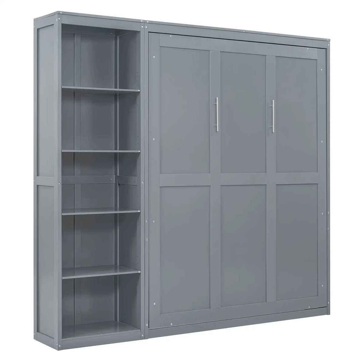 Murphy Bed with Storage, Dual Piston, Space-Saving, 94" L x 16" W x 88.5" H, Grey Bed Frames Grey at Gallery Canada