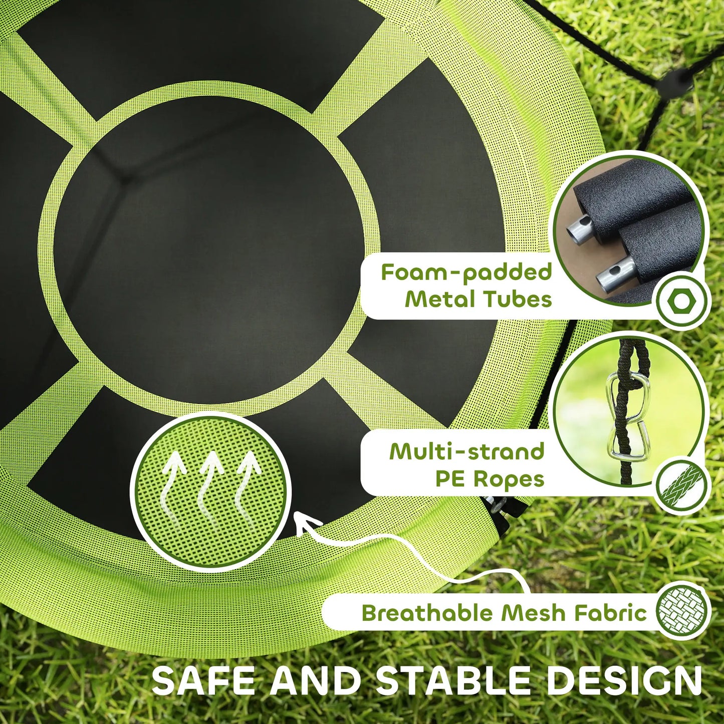 100cm Diameter Nest Seat For Kids, Height Adjustable, Outdoor Playground Garden Gym Sets & Swings at Gallery Canada