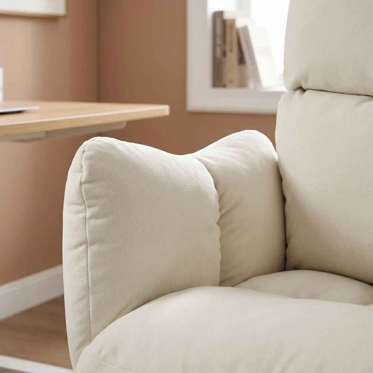 Ergonomic Reclining Office Chair with Foot Rest, Cream Executive & Manager Chairs at Gallery Canada