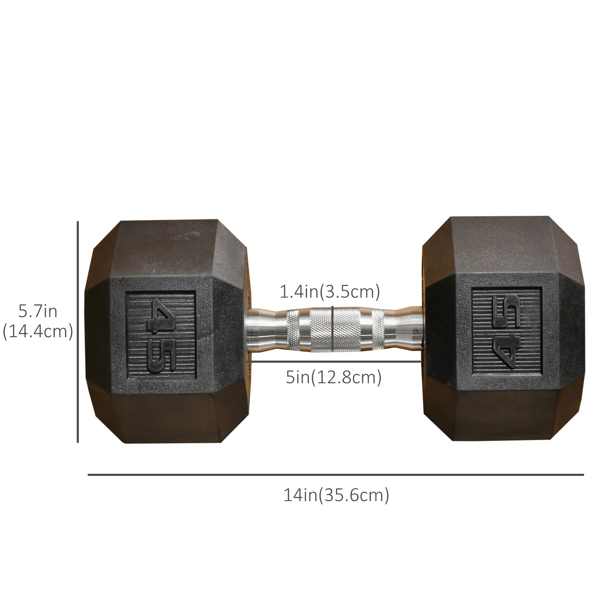 45lbs Rubber Hex Dumbbells, for Home Gym Fitness, Black Dumbbells & Barbells at Gallery Canada