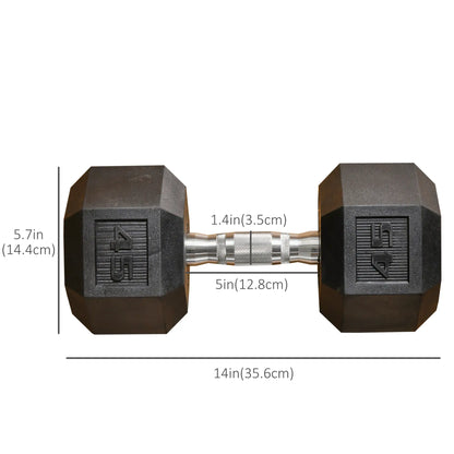 45lbs Rubber Hex Dumbbells, for Home Gym Fitness, Black Dumbbells & Barbells at Gallery Canada
