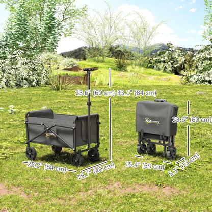 Small Collapsible Garden Cart, Heavy Duty Lawn Wagon, Grey Bike Cargo Trailers at Gallery Canada