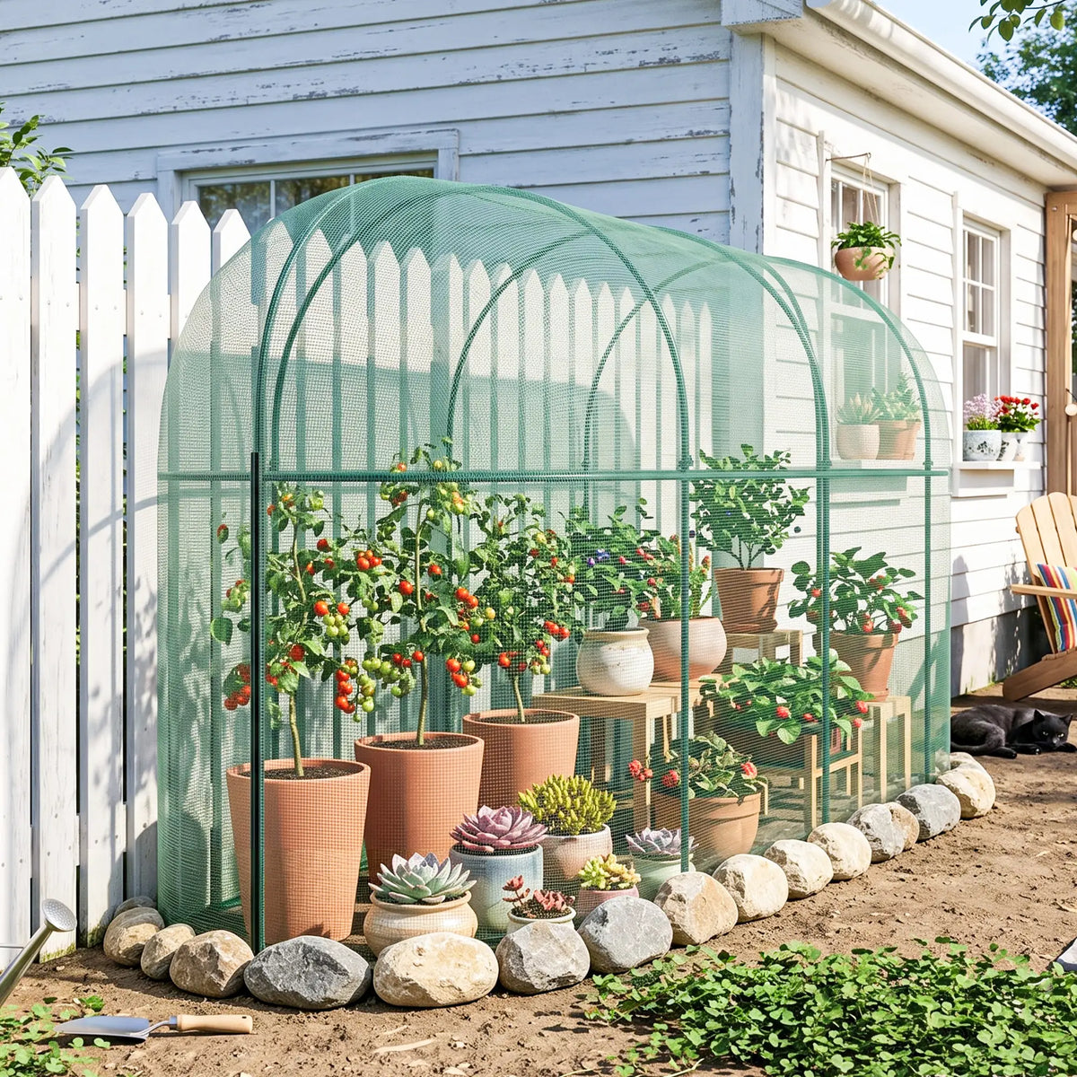 9.8' x 3.3' Plant Protector Tent, Crop Cage, Zipped Door, Ground Stakes Walk In Greenhouses at Gallery Canada