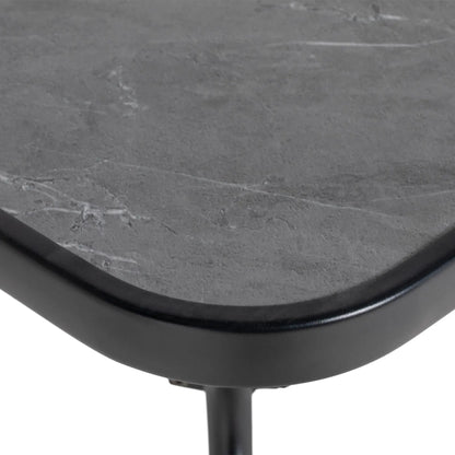 Square Outdoor Table, Patio Bistro Coffee Table, Faux-Marbled Top, 42mm Umbrella Hole, Dark Grey Patio Dinning Tables at Gallery Canada