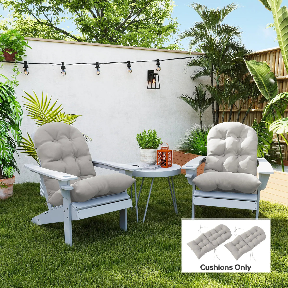 Adirondack Chair Cushions, Set of 2, Light Grey Patio Chair Cushions at Gallery Canada