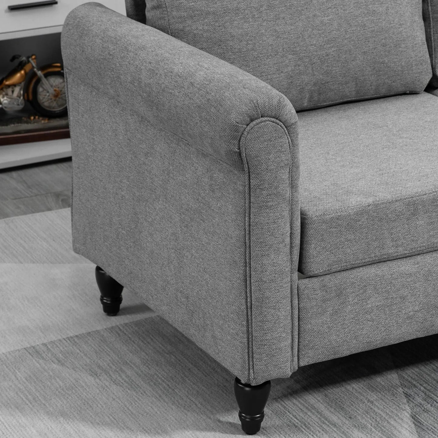 Vintage Loveseat, Chenille Fabric 2 Seater Sofa, Light Grey 2-Seater Sofas at Gallery Canada