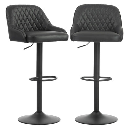 Adjustable Swivel Bar Stools With Backrest, Set Of 2, Black Bar Stools at Gallery Canada