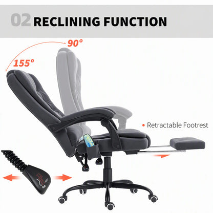 7-Point Vibrating Massage Chair with Footrest, Reclining Back, Black Massage Chairs at Gallery Canada