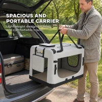 Soft-Sided Pet Carrier Bag, Portable Travel, Light Grey Dog Bike Trailers & Strollers at Gallery Canada