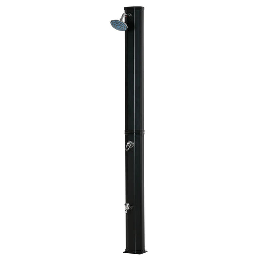 7ft Solar Heated Outdoor Shower, 360 Rotating Head, Adjustable Temperature Outdoor Swimming Pools & Hot Tubs Sleek Black at Gallery Canada