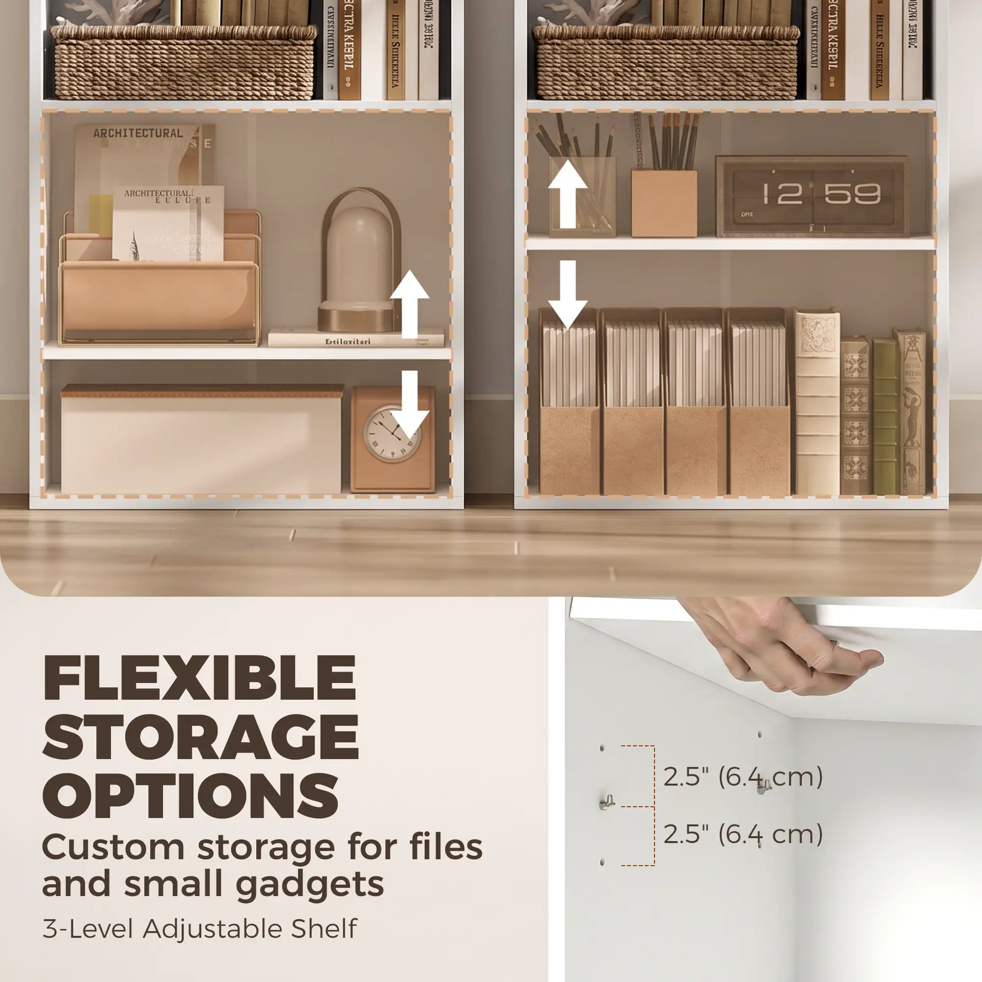Fold-out Computer Desk, Storage Shelves, Wall Mount, White Computer Desks at Gallery Canada