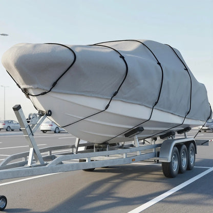 22-24 Ft Trailer Boat Cover, 3000mm Waterproof, Light Grey Water Sports & Boating Supplies at Gallery Canada