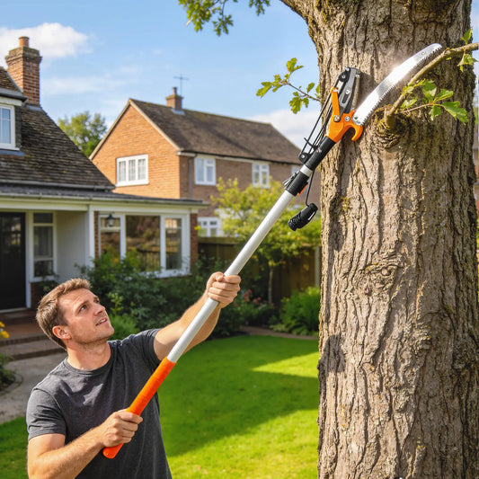 6.5ft Manual Pole Saw, Telescopic Aluminium Pole Pruner, 65Mn Steel Blade Garden Accessories Orange at Gallery Canada