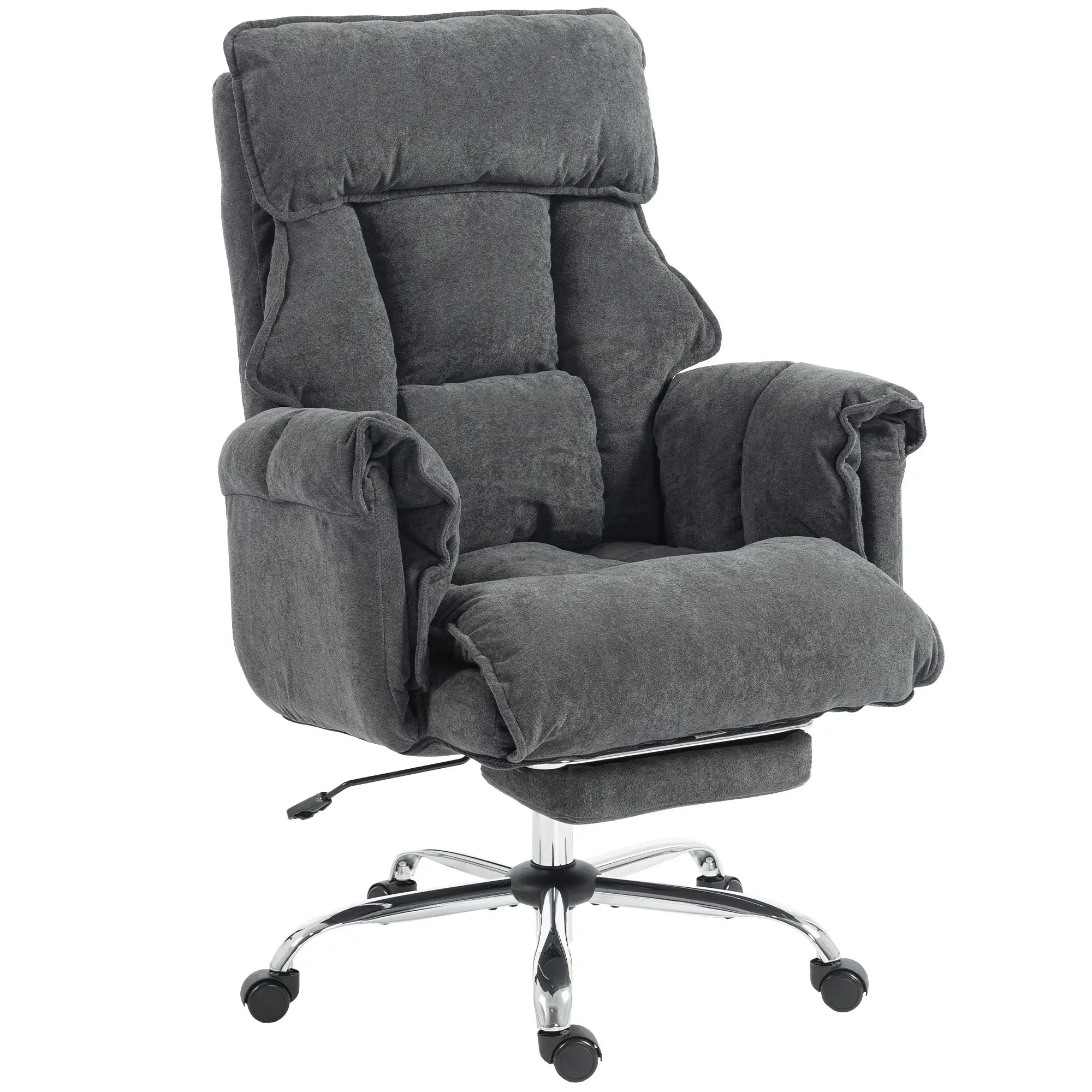 Computer Office Chair with Footrest, Adjustable Backrest, Dark Grey Executive & Manager Chairs at Gallery Canada