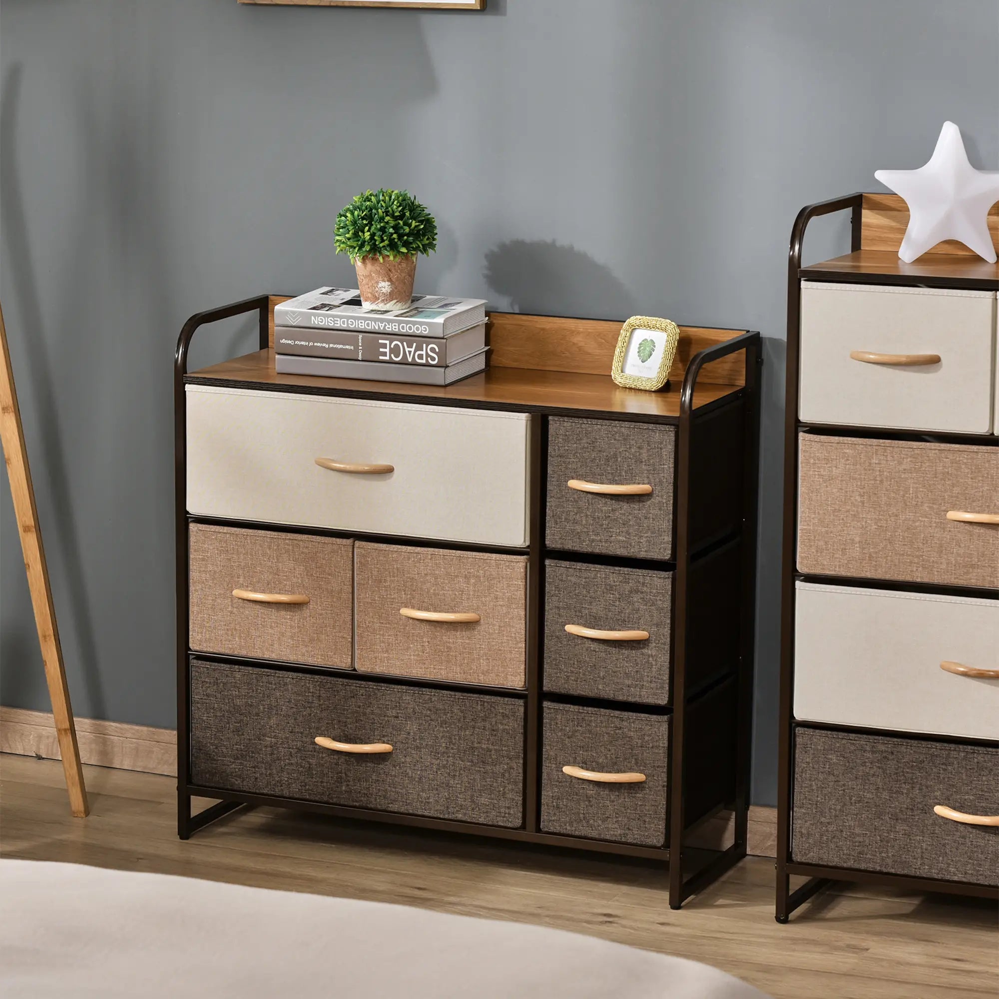 7-Bin Dresser Storage Tower, Fabric Bins with Metal Frame Storage Cabinets at Gallery Canada