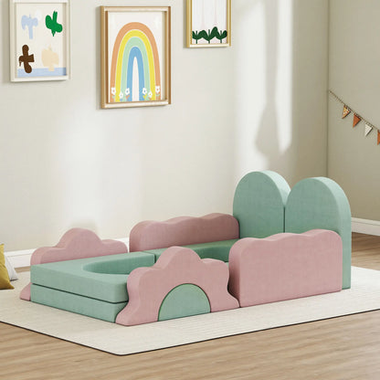 12-Piece Climbing Toys for Toddlers, Indoor Play Set, Green Kids Gym & Playmats at Gallery Canada