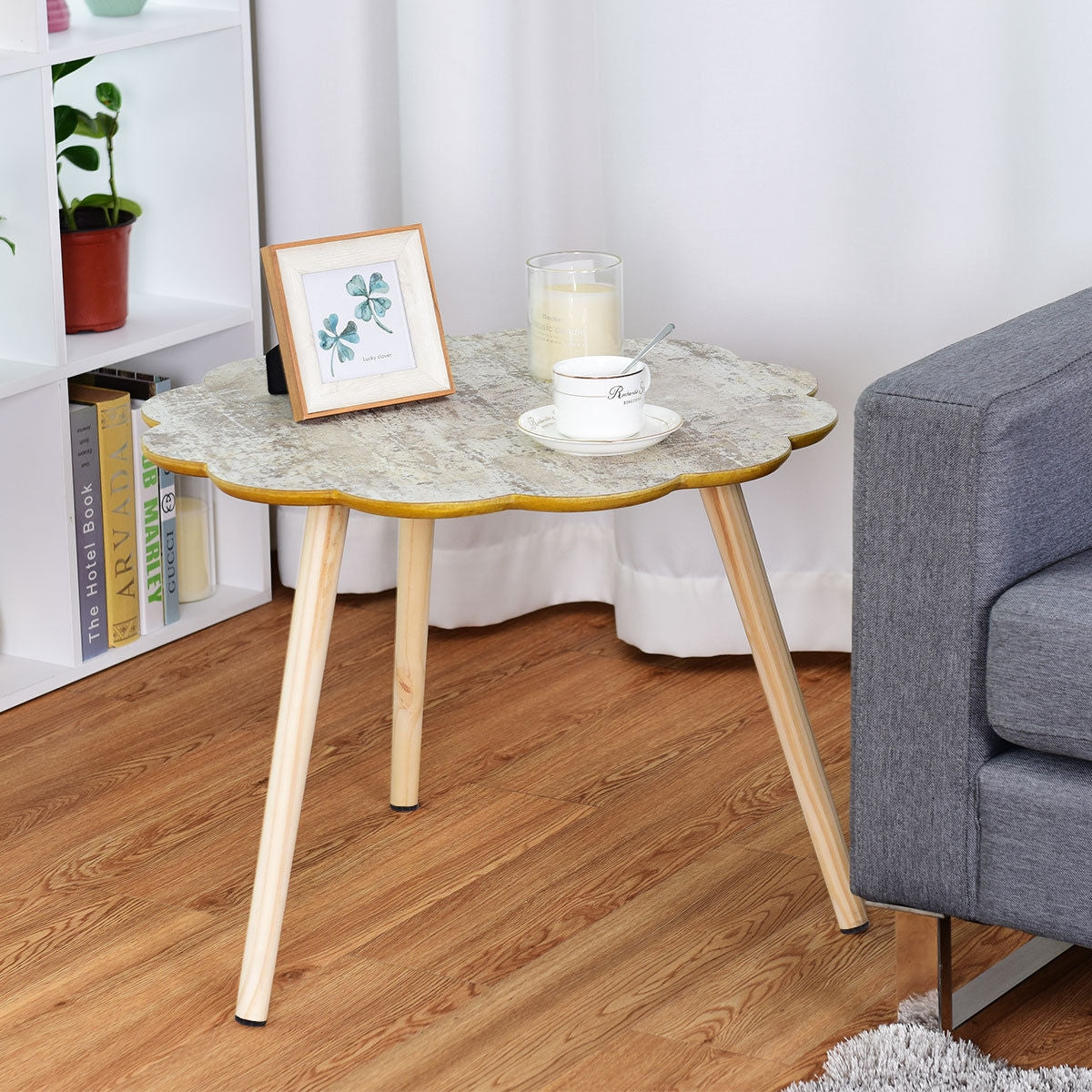 Flower-Shaped Sofa Side Coffee Table For Living Room Coffee Tables at Gallery Canada