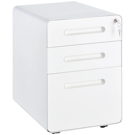 Lockable Steel File Cabinet on Wheels, Legal, A4, Letter Size Office Cabinets & Cupboards White at Gallery Canada