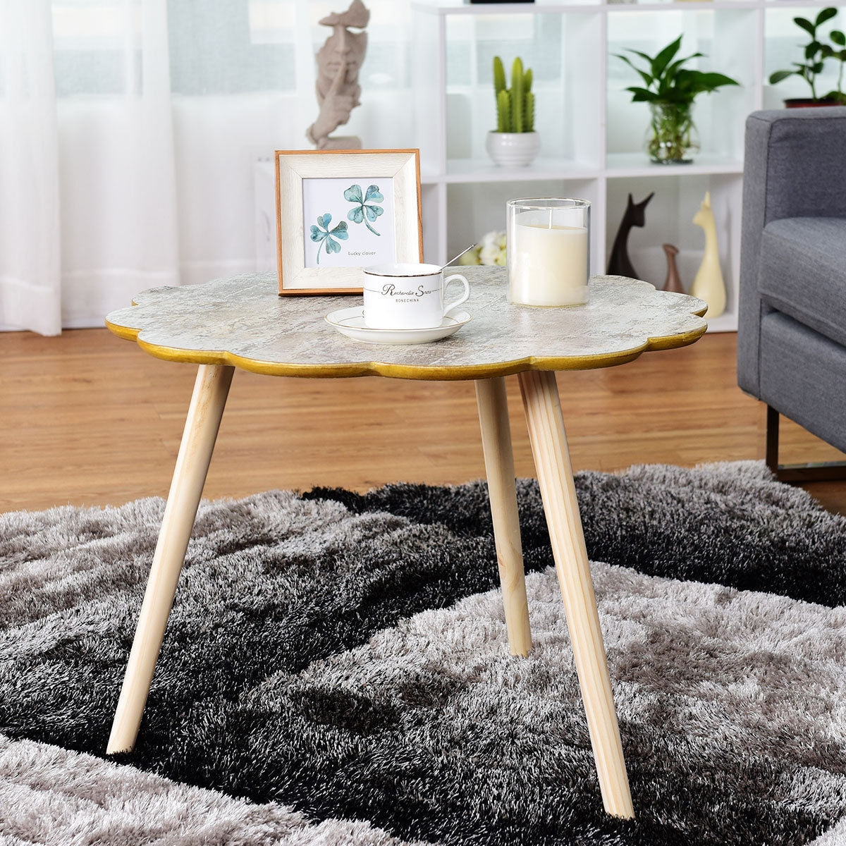 Flower-Shaped Sofa Side Coffee Table For Living Room Coffee Tables at Gallery Canada