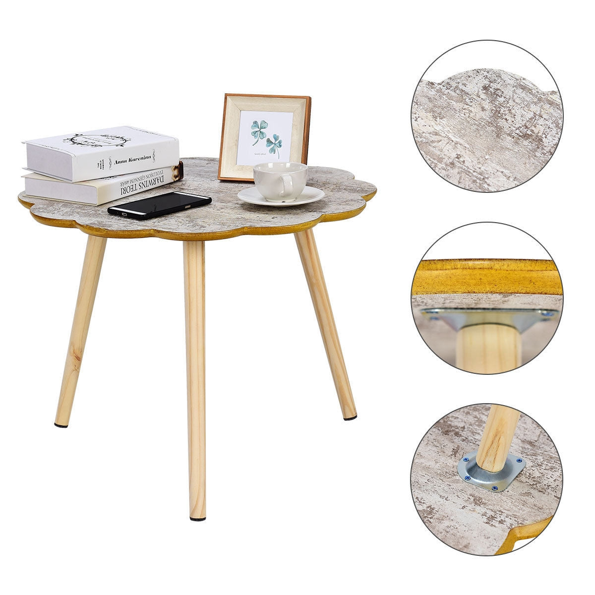 Flower-Shaped Sofa Side Coffee Table For Living Room Coffee Tables at Gallery Canada