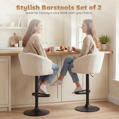 Swivel Counter Height Barstools Set of 2, Adjustable Height, Beige Bar Stools at Gallery Canada