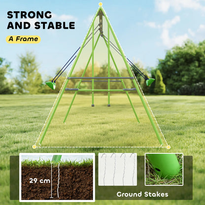 3 in 1 Metal Swing Set, Double Swings, Glider, Green Gym Sets & Swings at Gallery Canada
