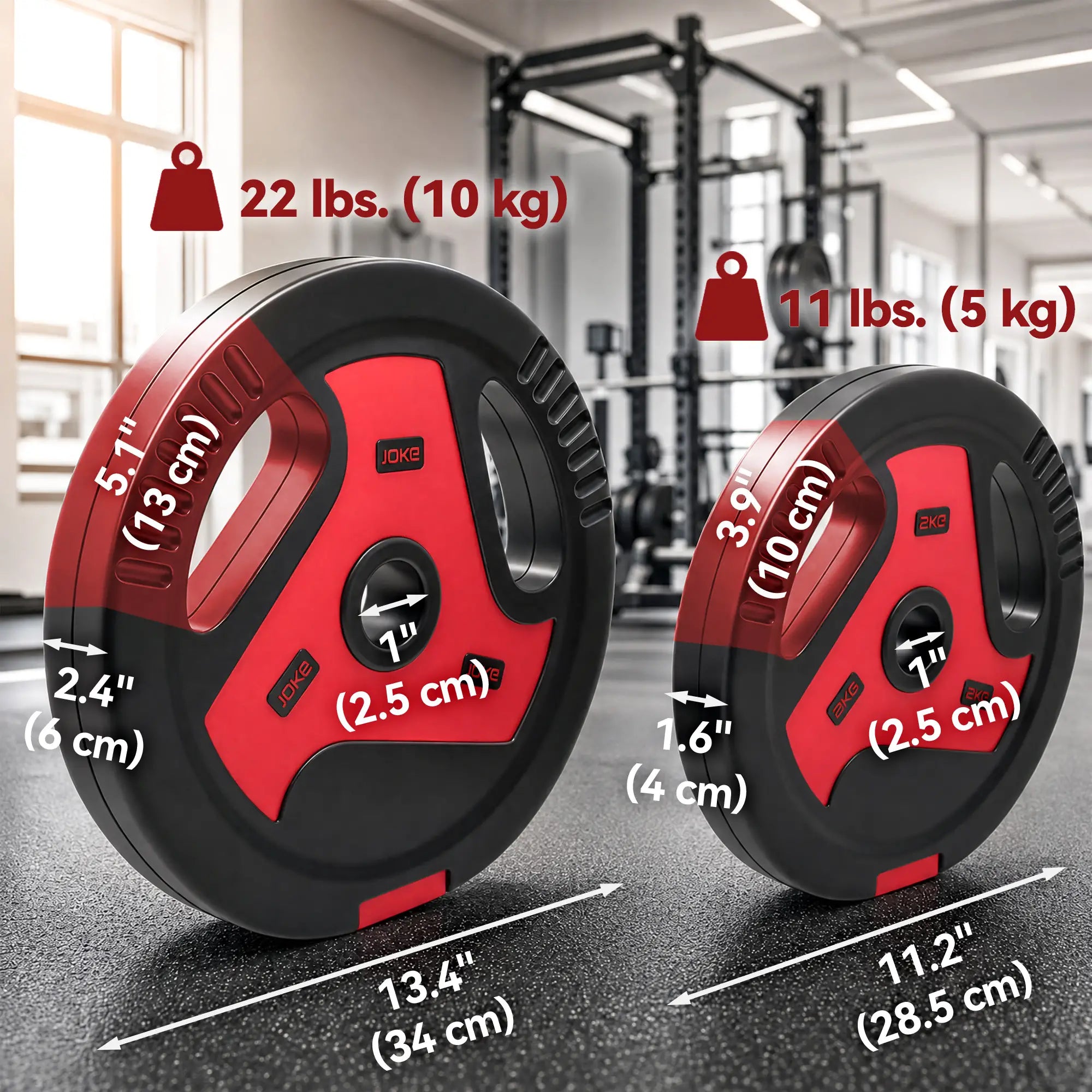 4-Piece 66 lbs Weight Plates Set, Sand-Filled with Handles, 1