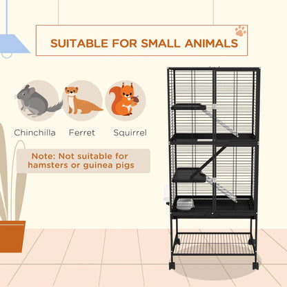 Small Animal Cage 53.5"H, Removable Tray, Storage Shelf, Black Houses & Habitats at Gallery Canada