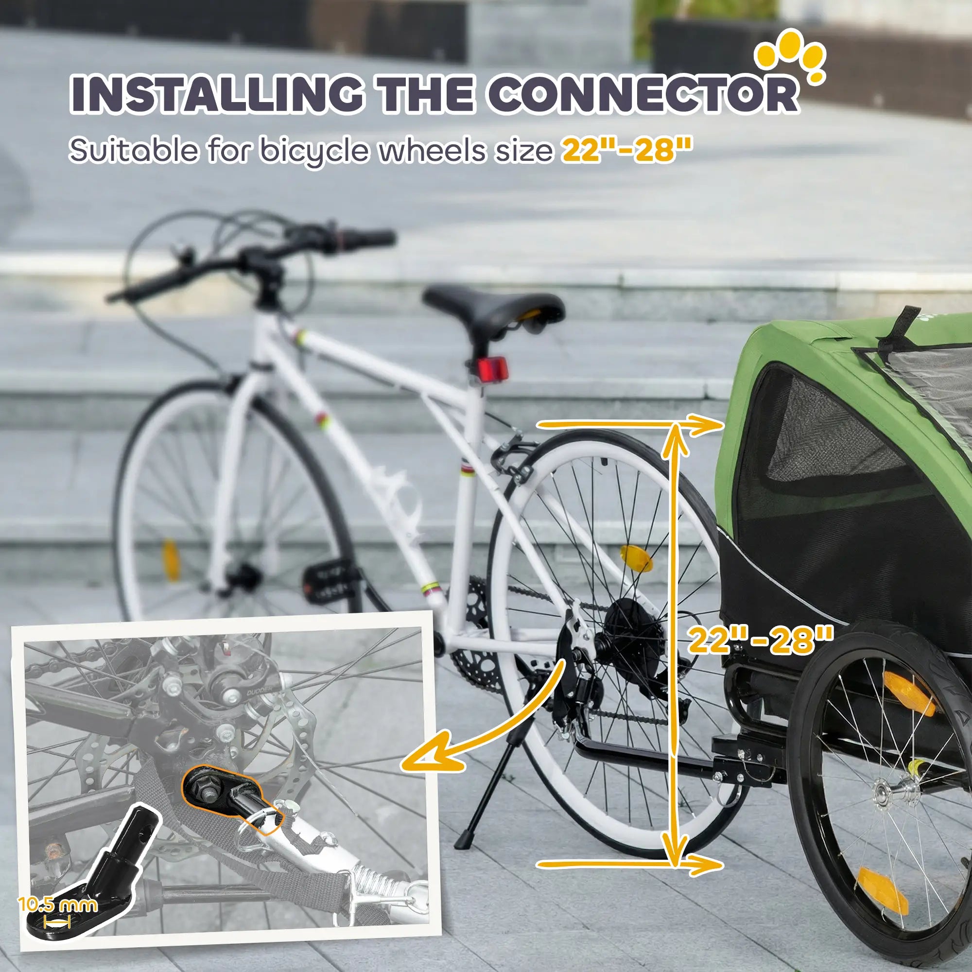 Dog Bike Trailer, Pet Cart Bicycle Wagon, 20