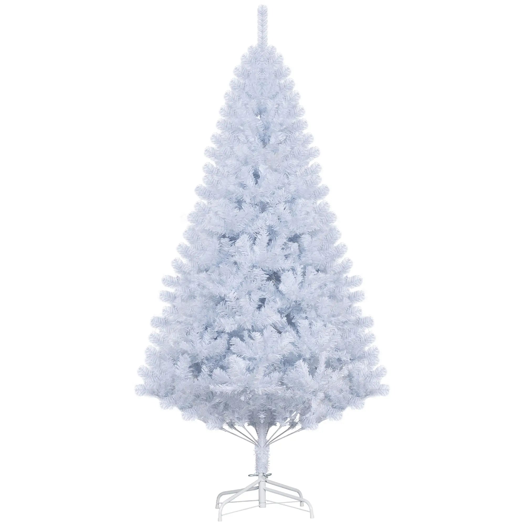 6ft Artificial Christmas Tree, 928 Branch Tips, Metal Stand, White White Christmas Trees at Gallery Canada