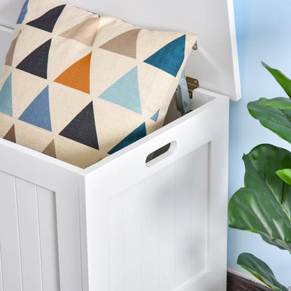 Large Storage Box, Trunk Cabinet with Lid, 2 Safety Hinges, White Storage Cabinets at Gallery Canada