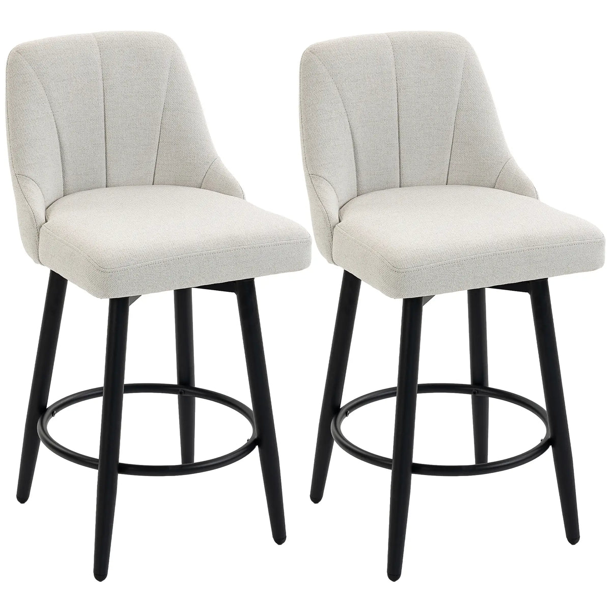 Swivel Bar Stools Set of 2, Cream White Bar Stools at Gallery Canada
