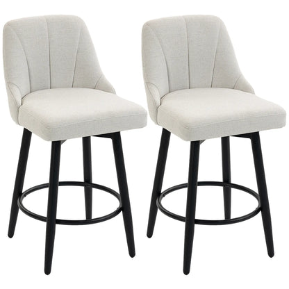 Swivel Bar Stools Set of 2, Cream White Bar Stools at Gallery Canada