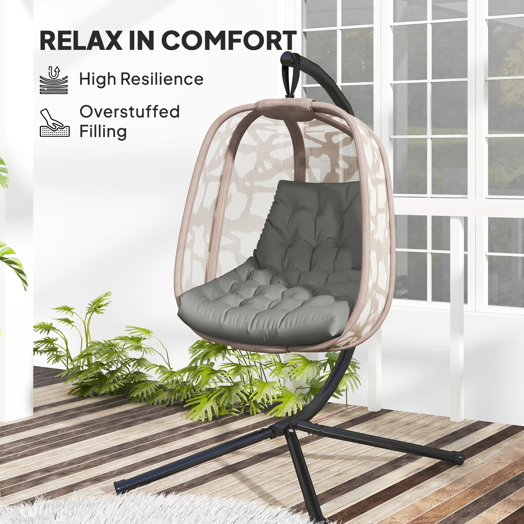 Outdoor Swing Cushion, Tufted Patio Cushion, Grey Patio Chair Cushions at Gallery Canada