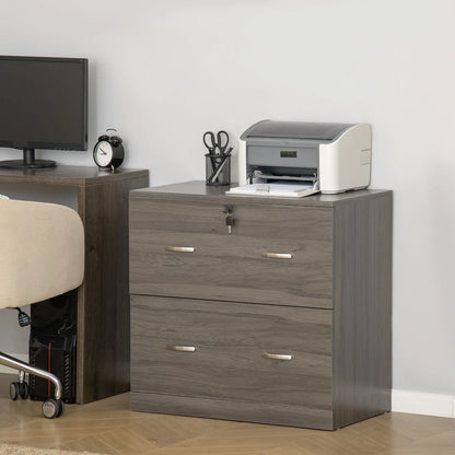 2 Drawer File Cabinet with Lock, Hanging Bar, Letter Size, Grey Office Cabinets & Cupboards at Gallery Canada