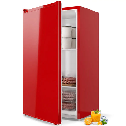Upright Freezer 2.1 Cubic Feet, Reversible Door, 2 Shelves, Red Small Kitchen Appliances Red at Gallery Canada