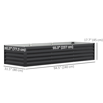 8x2.6x1.5ft Galvanized Raised Garden Bed, Outdoor Planter Box, Dark Grey Raised Garden Beds at Gallery Canada