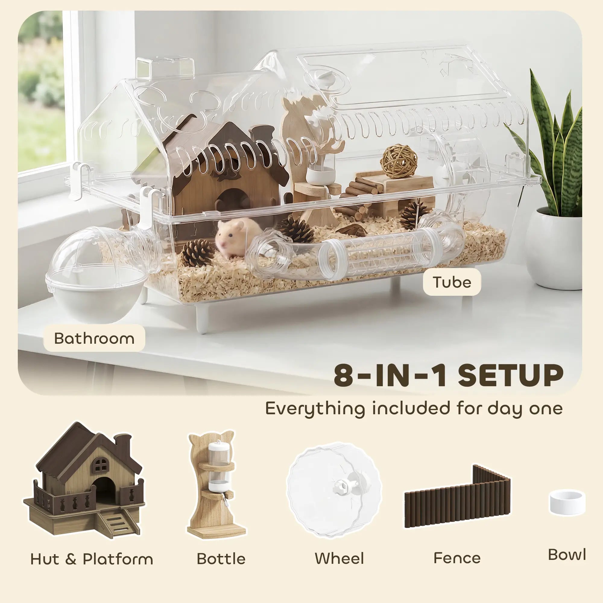 8 In 1 Hamster Cage With Accessories, 21.5