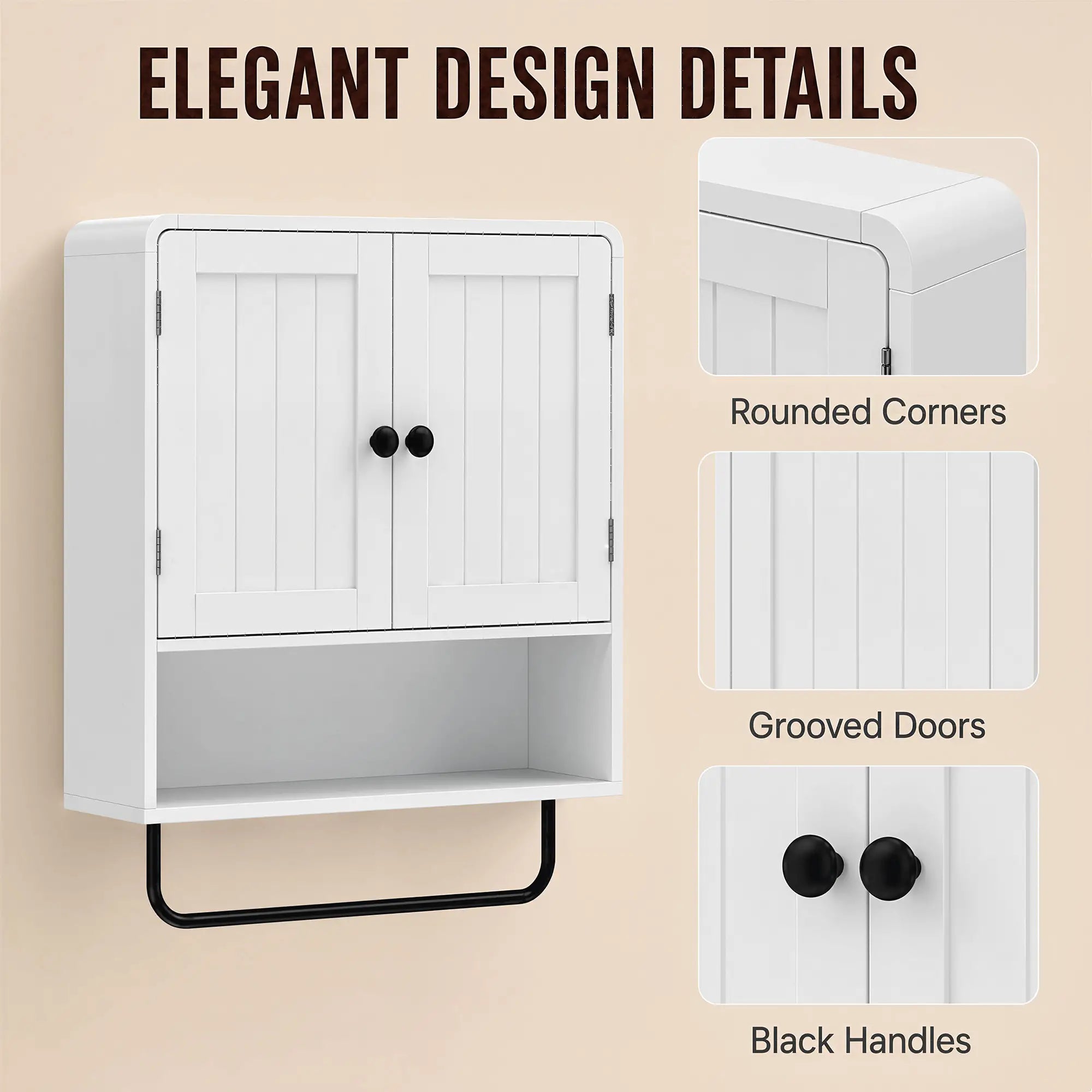 Wall Mounted Bathroom Cabinet, 2 Doors, White Wall Mounted Cabinets at Gallery Canada