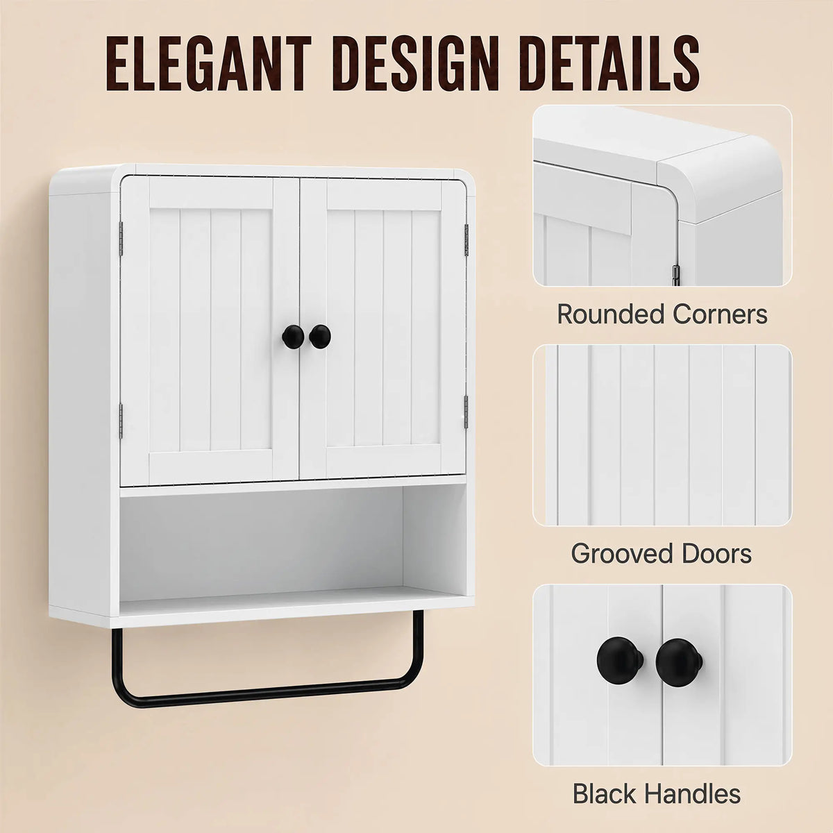 Wall Mounted Bathroom Cabinet, 2 Doors, White Wall Mounted Cabinets at Gallery Canada