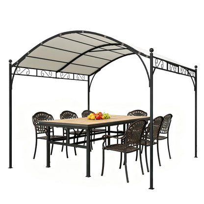 10' x 10' Outdoor Pergola, Galvanized Steel Frame, UV30+ Canopy, Cream White Pergolas Cream White, Dark Grey at Gallery Canada