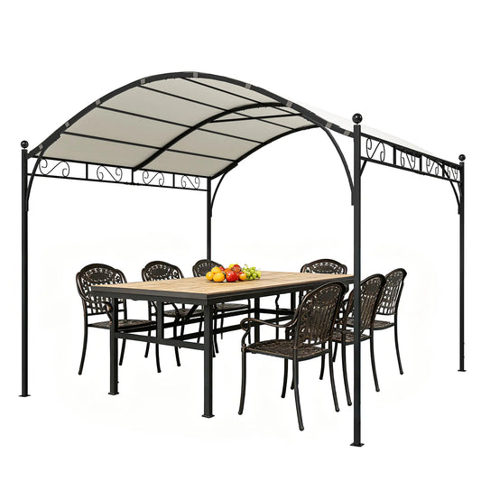 10' x 10' Outdoor Pergola, Galvanized Steel Frame, UV30+ Canopy, Cream White Pergolas Cream White, Dark Grey at Gallery Canada