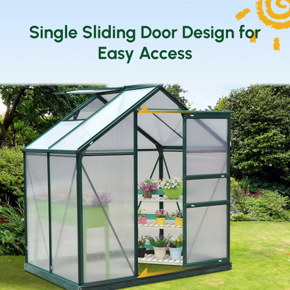 Walk-In Polycarbonate Greenhouse, 6x4 Ft, Slide Door Walk In Greenhouses at Gallery Canada