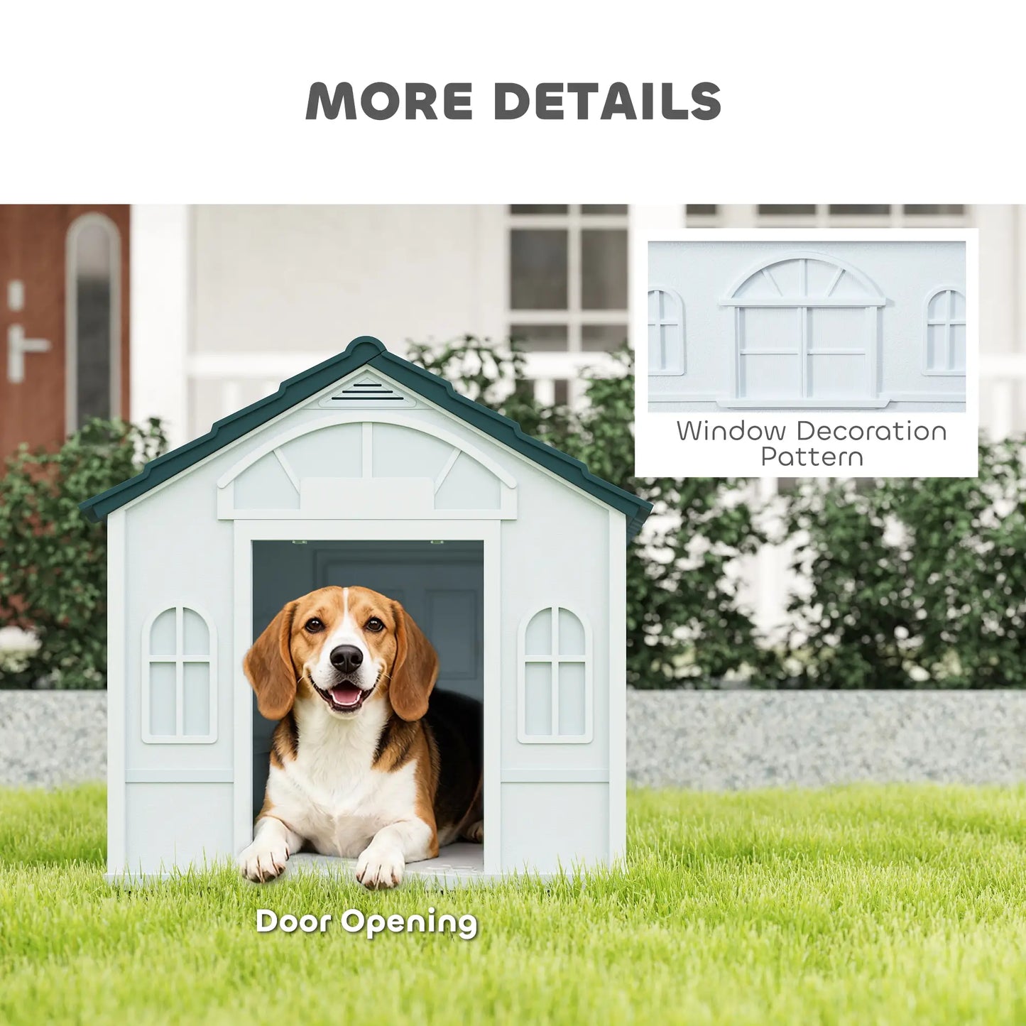 26" Plastic Dog House, Outdoor with Air Vents, Small Medium Dogs, Blue Houses, Kennels & Pens at Gallery Canada
