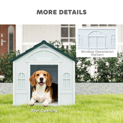 26" Plastic Dog House, Outdoor with Air Vents, Small Medium Dogs, Blue Houses, Kennels & Pens at Gallery Canada